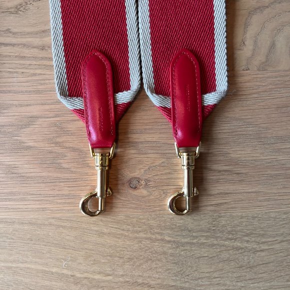 NEW Celine Short Bag Strap in Calfskin Red / Natural - Picture 6 of 7